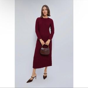 Tuckernuck Hyacinth House Maroon Textured Madison Maxi Dress